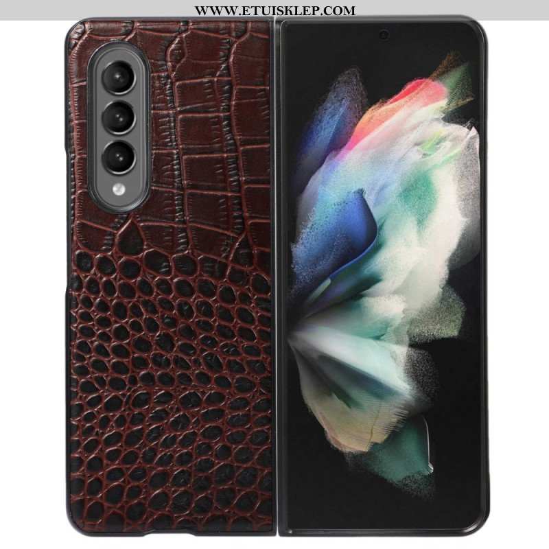 Futerały do Samsung Galaxy Z Fold 4 Modna Skóra Naturalna Z Efektem Krokodyla